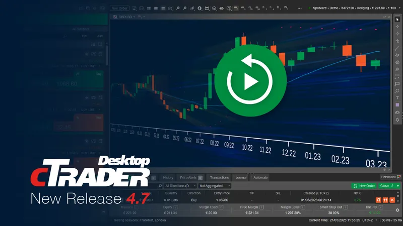 cTrader Desktop 4.7 Offers Market Replay, Internet Access for Algos, and Other Features for Automate API