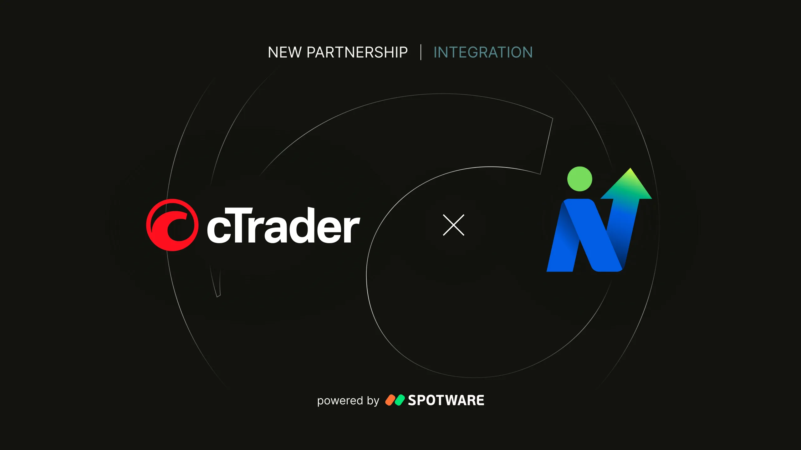 Dark banner showing cTrader logo left and a Newborn Trading House logo.