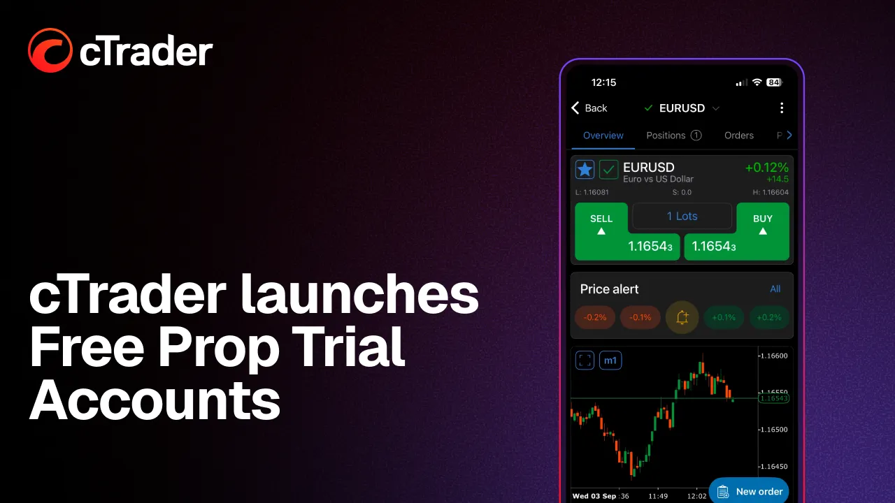cTrader เปิดตัวบัญชีทดลอง prop ฟรีสำหรับการแข่งขัน - พร้อมใช้งานแล้วสำหรับ Prop Firm ทั้งหมด