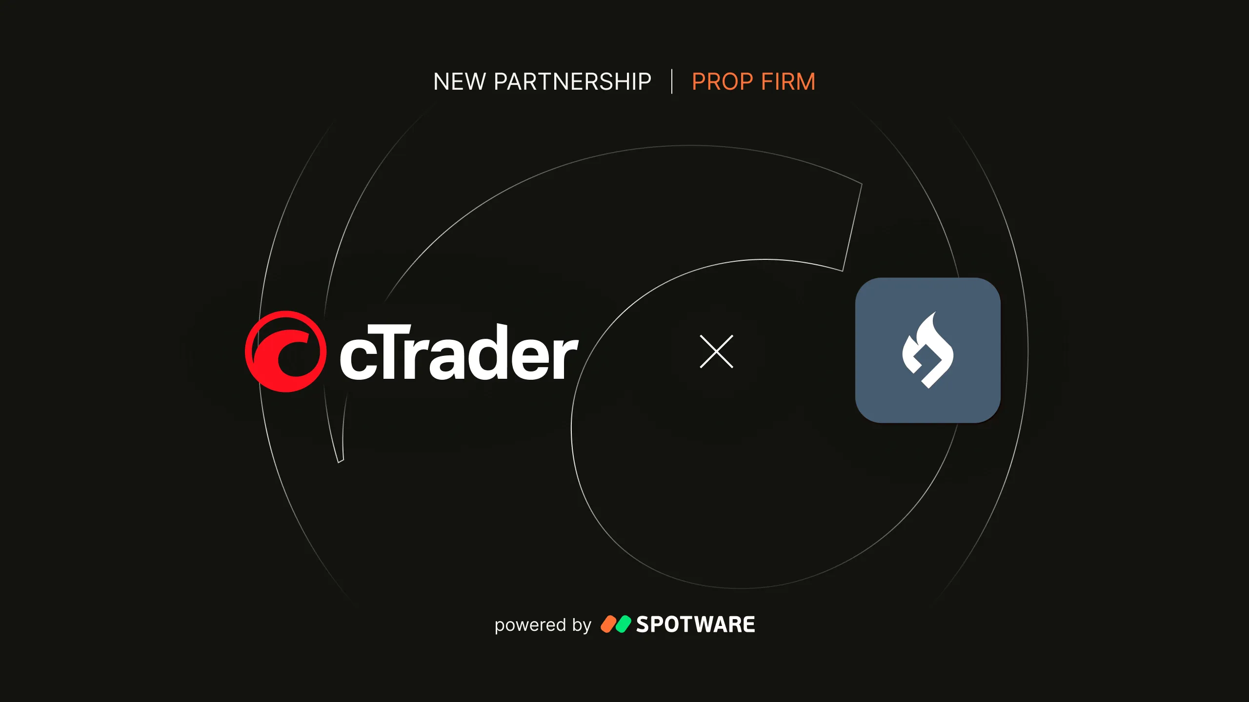 Dark banner announcing new partnership between cTrader and Propanium, logos centered, "powered by Spotware."