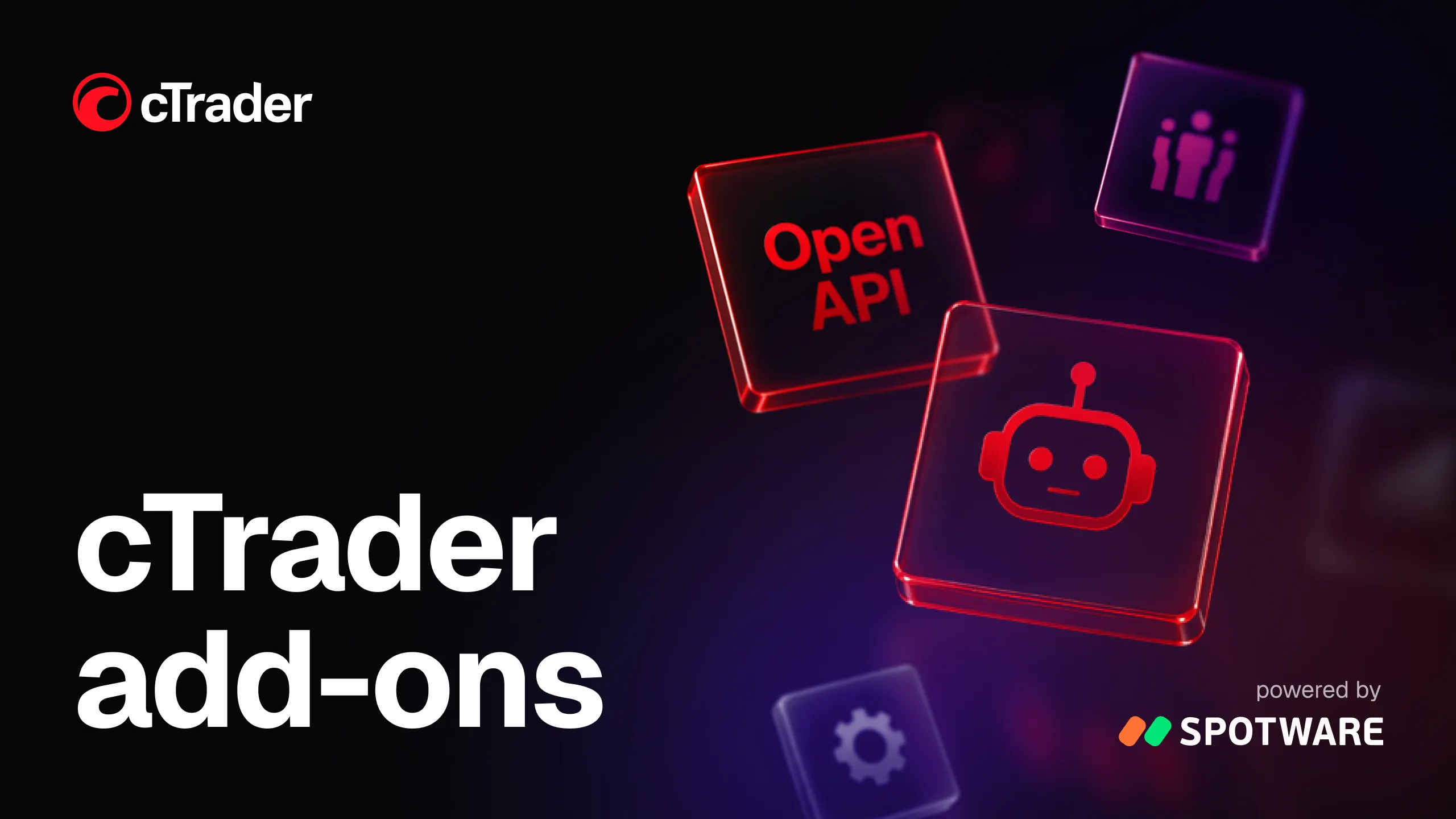 Dark cTrader banner reading cTrader add-ons